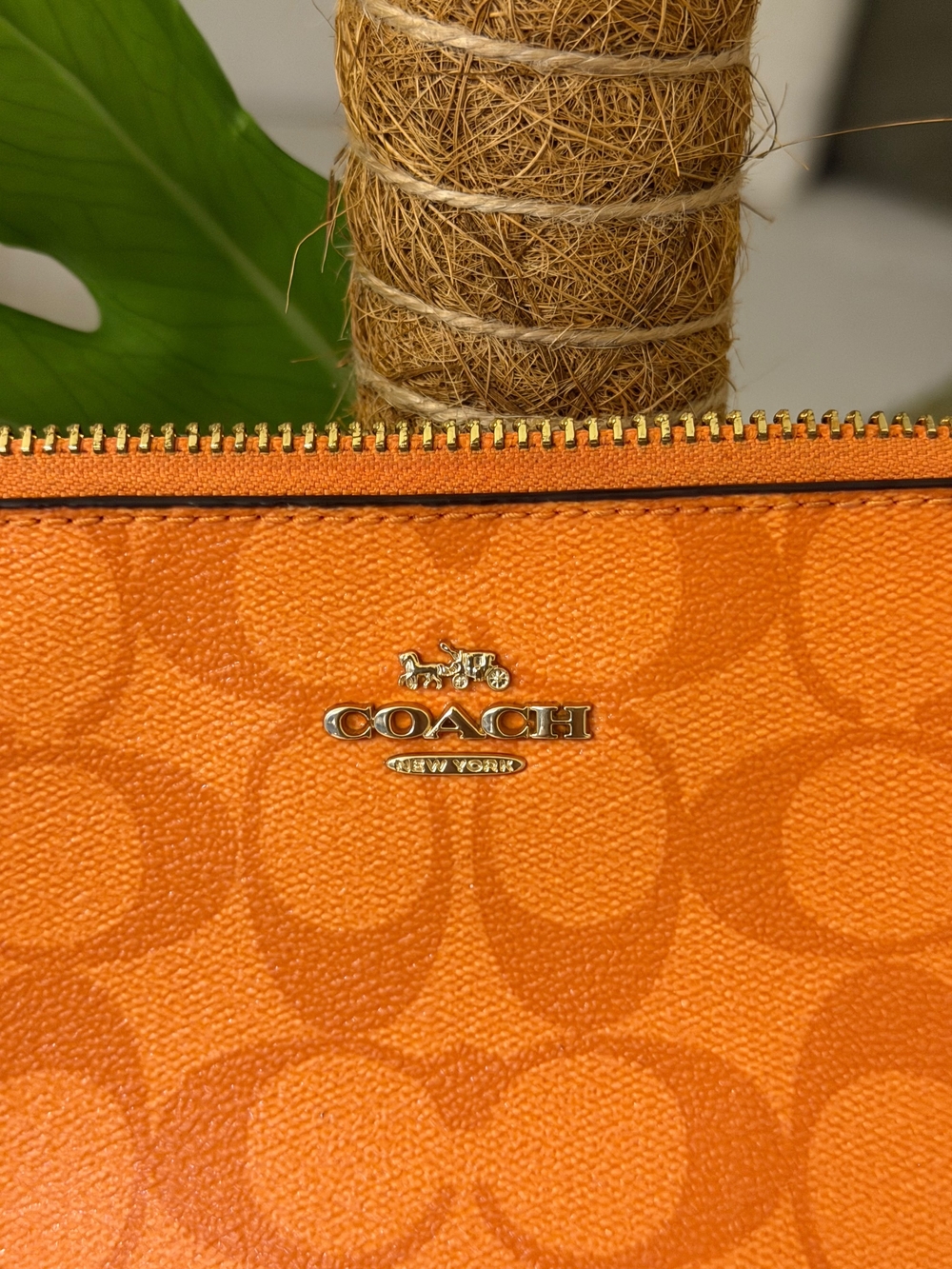 Coach Orange Signature Mini Wristlet Bag - Picture 3 of 5
